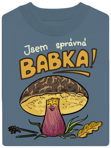 Babka a hříbeček unisex mikina bez kapuce Nordic Blue