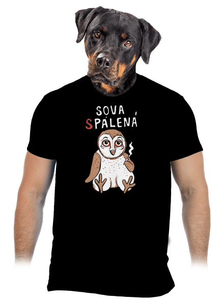 Sova Pálená pánské tričko Black