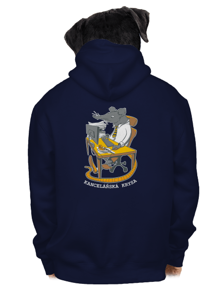 Kancelářská krysa pánská mikina na zip Navy