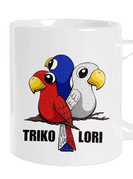 Trikolori velký hrnek White