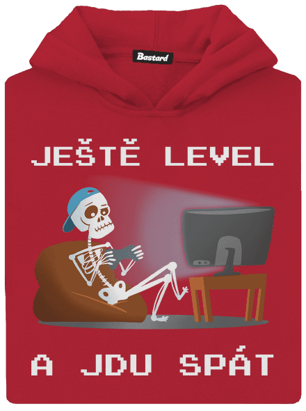 Ještě level dětská mikina klokanka Fire Red
