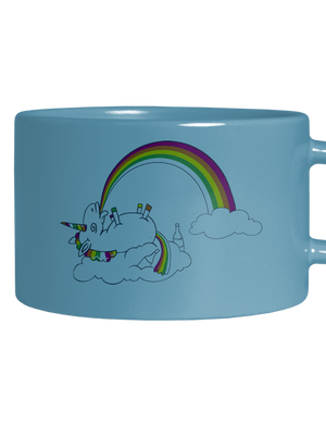 Tajemství duhy hrnek makronka Blue Macaron