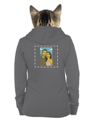 Simpsonovi z vlastní fotky dámská mikina na zip Steel Gray