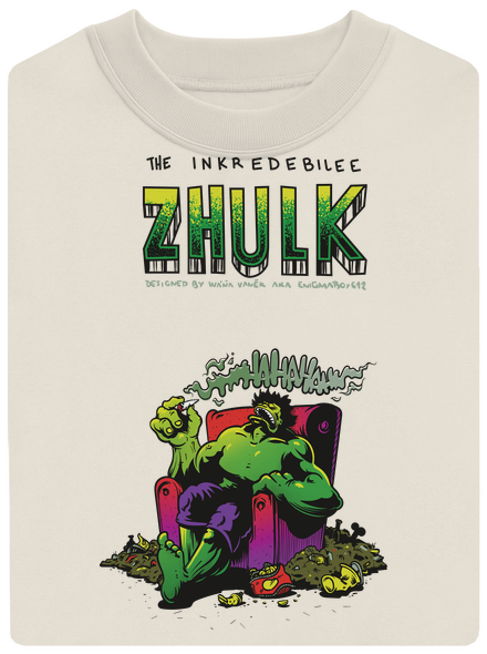 Zhulk  unisex mikina bez kapuce Off White