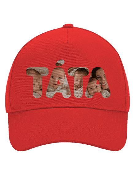 Nápis táta z vlastních fotek kšiltovka baseballka Classic Red