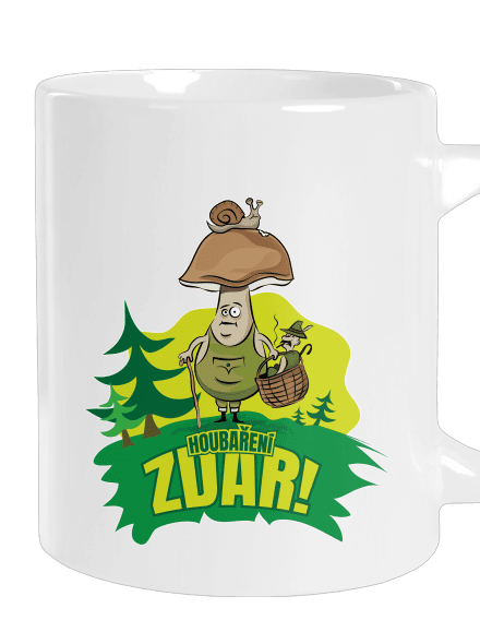 Houbaření zdar velký hrnek White
