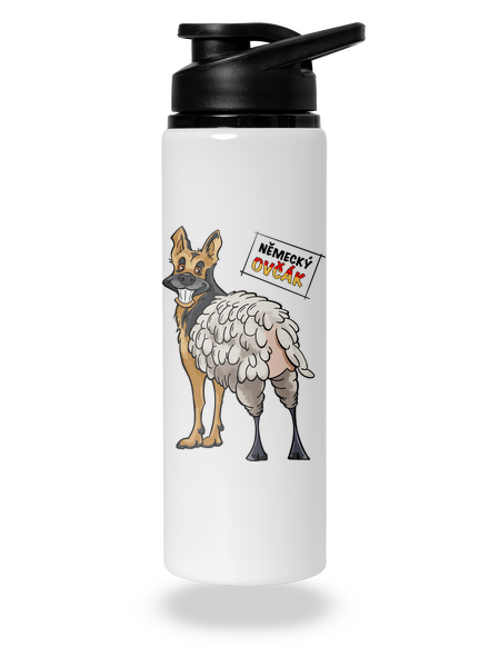 Německý ovčák lahev na vodu White