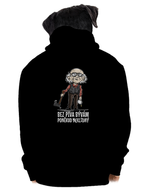Neklidný bez piva pánská mikina na zip Black