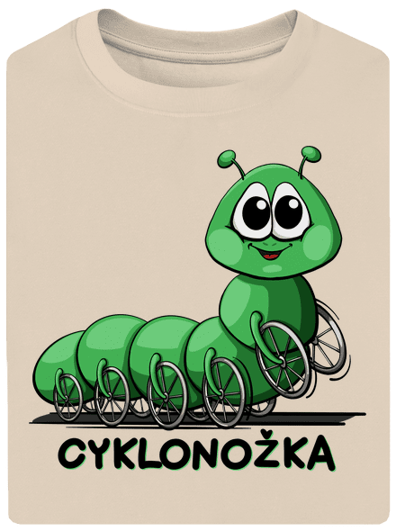 Cyklonožka unisex tričko oversized Almond