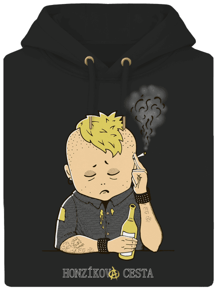 Honzíkova cesta unisex mikina premium Dark Black