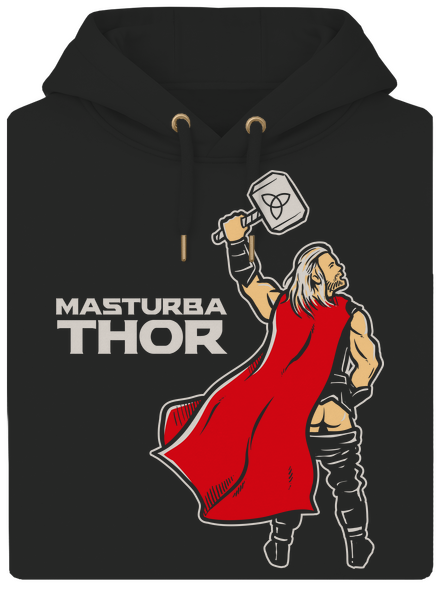 Masturbathor unisex mikina premium Dark Black