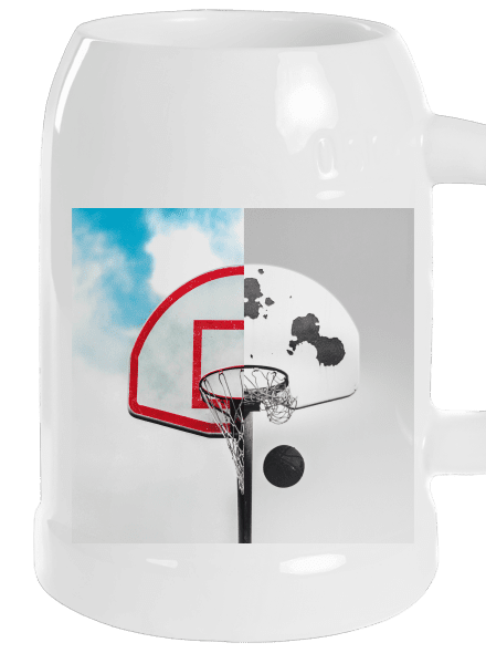 Basketbalový kontrast půllitr White