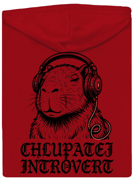 Chlupatej introvert pánská mikina na zip Red