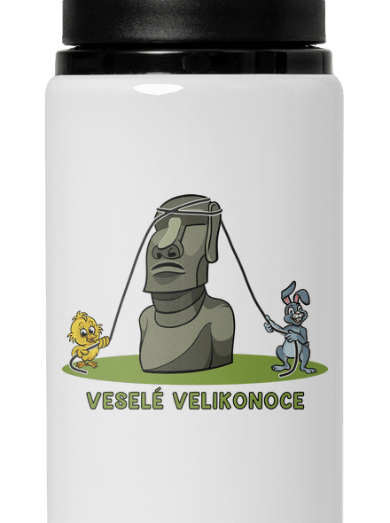 Velikonoční Moai lahev na vodu White