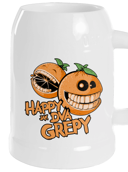 Happy grepy půllitr White