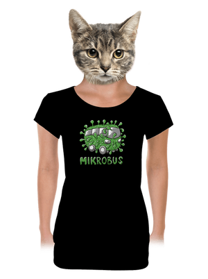 Mikrobus dámské tričko s lemem Black