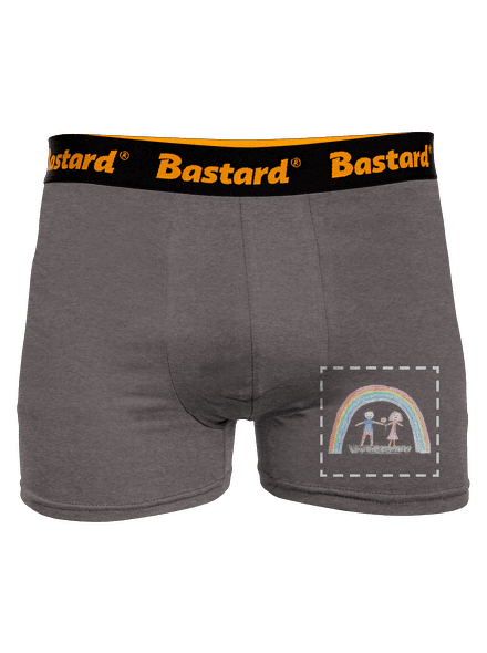 Dětské kresby - nahraj vlastní boxerky Gray Melange