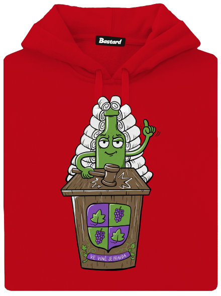 Ve víně je pravda pánská mikina klokanka Red
