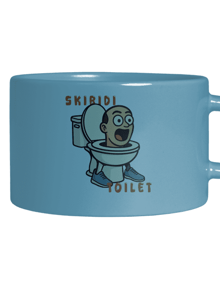 Skibidi Toilet hrnek makronka Blue Macaron