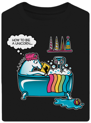 Jak se stát jednorožcem unisex tričko oversized Black