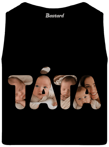 Nápis táta z vlastních fotek pánské tílko Black