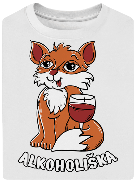 Vínová Alkoholiška unisex tričko oversized White