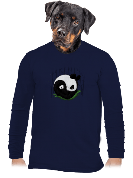 Dvě spící pandy pánské dlouhý rukáv Navy
