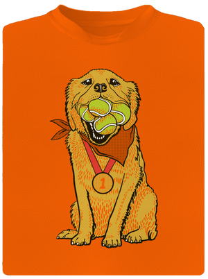 Zlatý retrívr pánské sportovní tričko Neon Orange