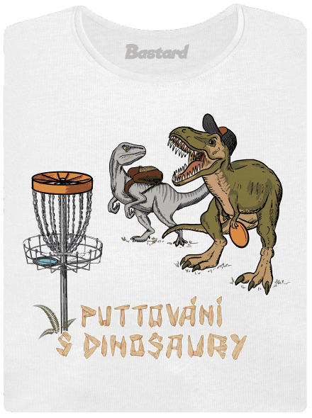 Puttování s dinosaury dámské tričko s lemem White