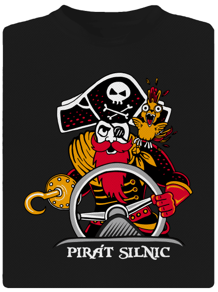 Pirát silnic pánské sportovní tričko Black