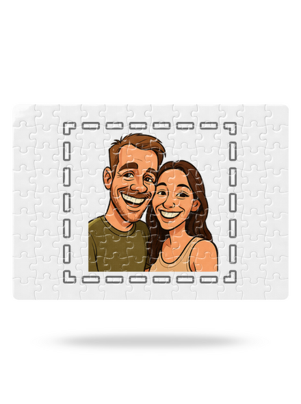 Karikatura z vlastní fotky puzzle White