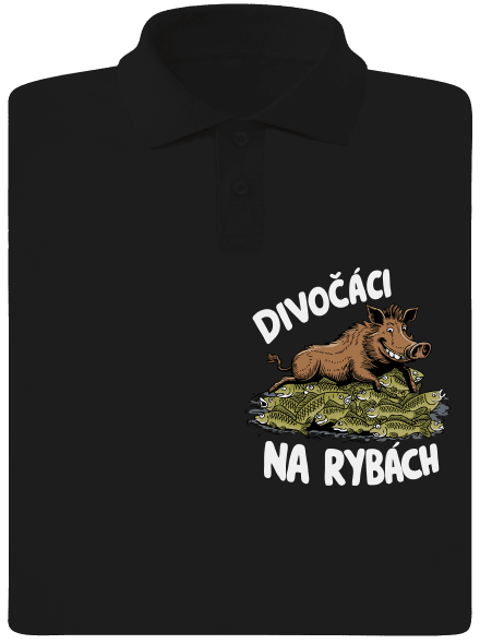 Divočáci na rybách pánská polokošile Black