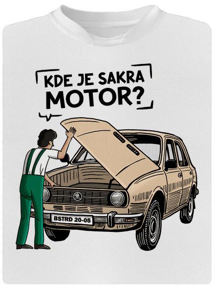 Kde je motor? dětské sportovní tričko White