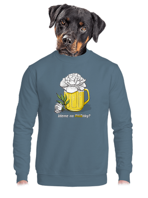 Pivoňky unisex mikina bez kapuce Nordic Blue