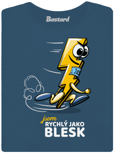 Rychlý jako blesk dámské tričko premium Petrol Blue