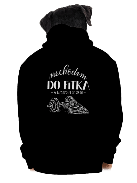 B12: Nechodim do fitka pánská mikina na zip Black