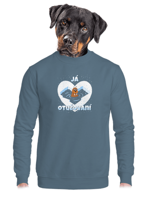 Miluju otužování unisex mikina bez kapuce Nordic Blue