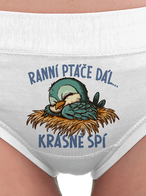 Ranní ptáče spí dámské kalhotky White