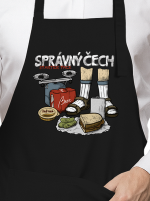 Správný Čech zástěra Black