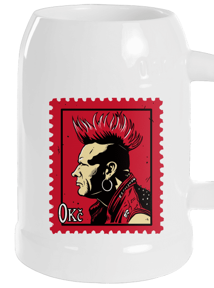 Známka punku půllitr White