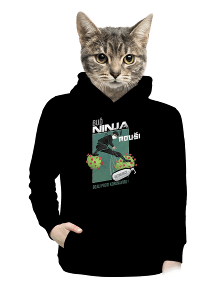 Ninja v rouši dámská mikina klokanka Black