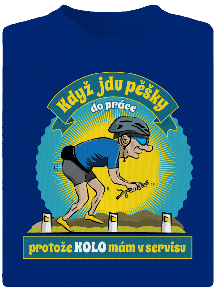Závislost na kole pánské sportovní tričko Royal Blue Mal