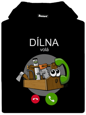 Dílna volá pánská mikina klokanka Black