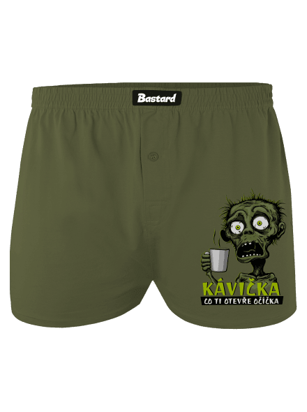 Zombie kávička pánské trenky Khaki