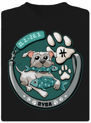 Psí horoskop: Ryba dětské sportovní tričko Black