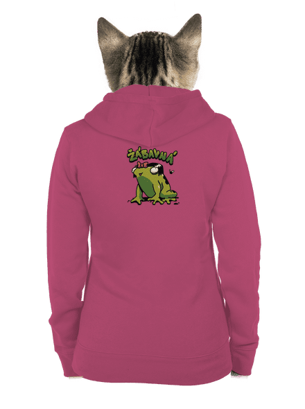 Žábavní dámská mikina na zip Magenta