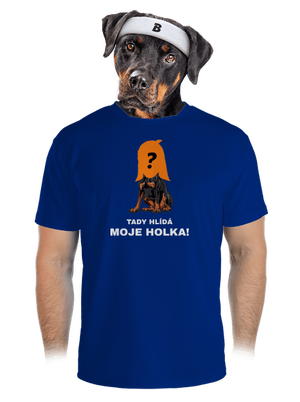 Tady hlídám já pánské sportovní tričko Royal Blue Mal