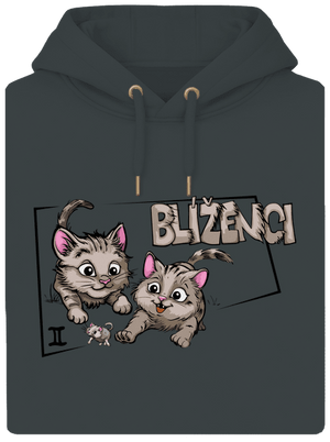 Kočičí horoskop: Blíženci unisex mikina premium Charcoal