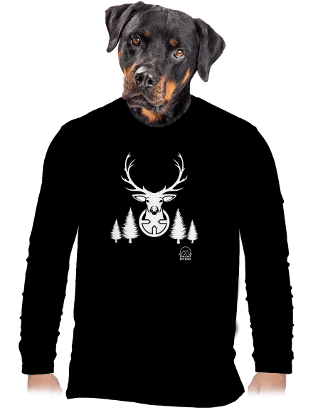 Jelen bilý pánské dlouhý rukáv Black