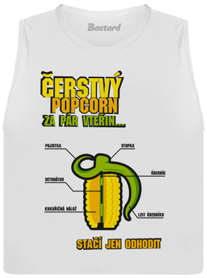 Čerstvý popcorn dámské tílko volné White